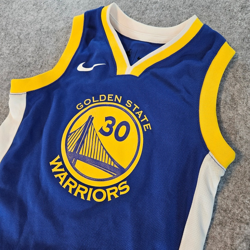 Nike Golden State Warriors Stephen Curry 30 Jersey Kids Medium 5/6 Blue
